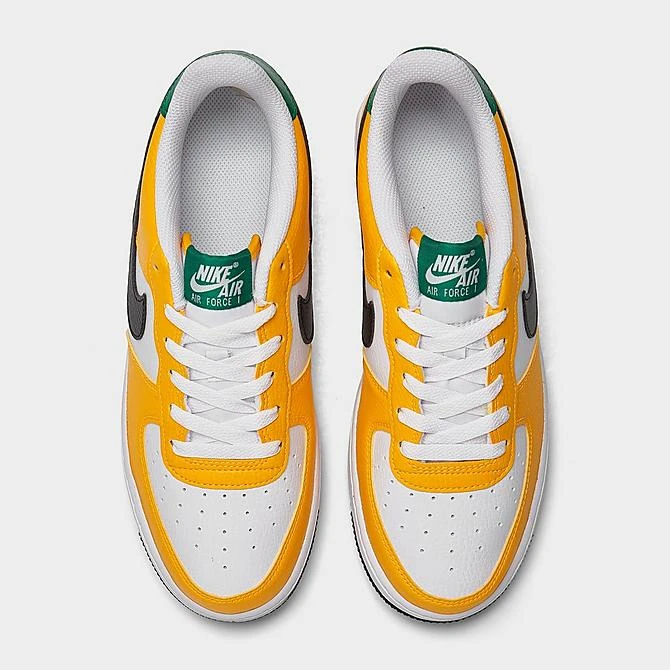 Big Kids' Nike Air Force 1 Low Casual Shoes University Gold/Black/Malachite - FN8008 700 - Image 5