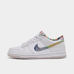 Big Kids' Nike Dunk Low Casual Shoes White/Diffused Blue/White/Mystic Red - FN8913 141